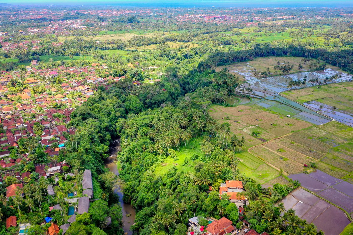 Wide aerial - Petanu River Valley