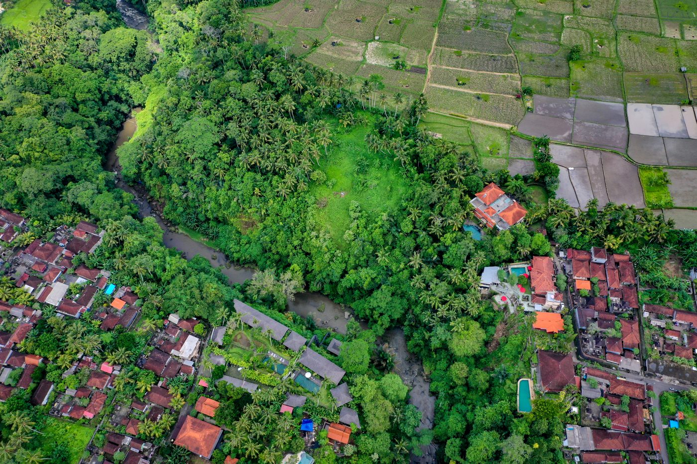 Aerial - campus and valley corridor