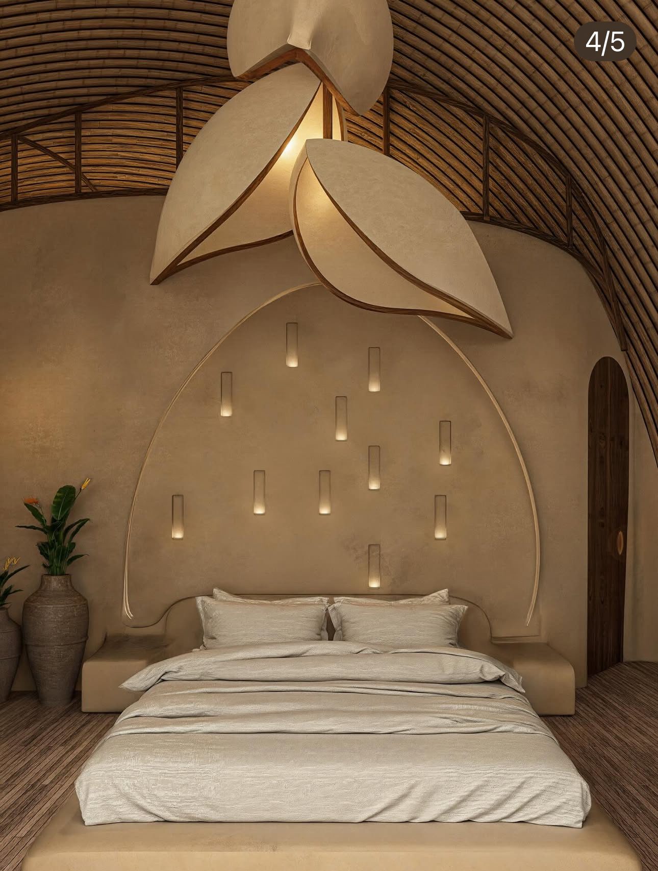 Guest pavilion interior bedroom